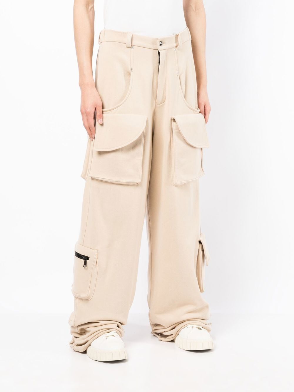 Shop Natasha Zinko Loose-fit Cargo Trousers In Neutrals