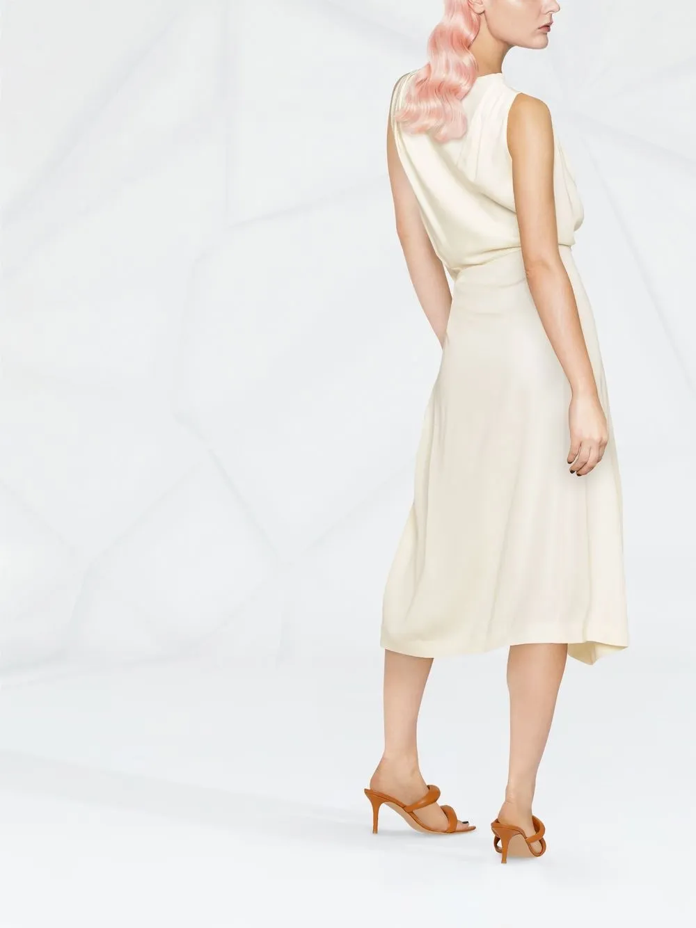 Alberta Ferretti Midi-wikkeljurk Beige