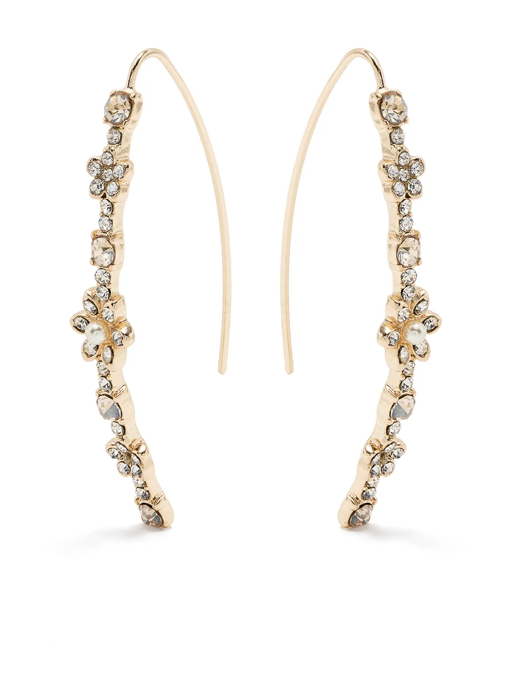 

Marchesa Notte aretes con apliques de cristal - Dorado