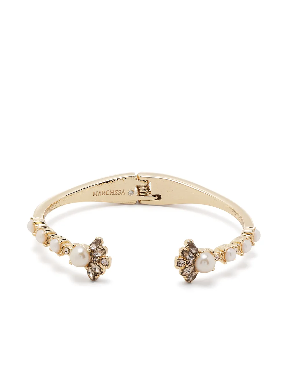 

Marchesa Notte brazalete con detalles de cristal y perlas - Dorado