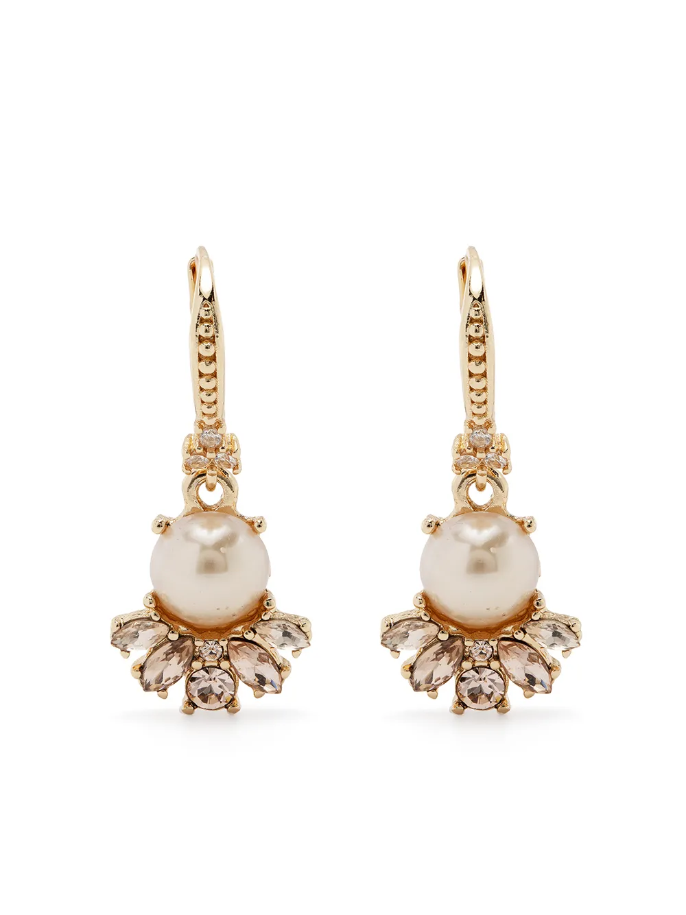 

Marchesa Notte aretes con dije de cristal - Dorado