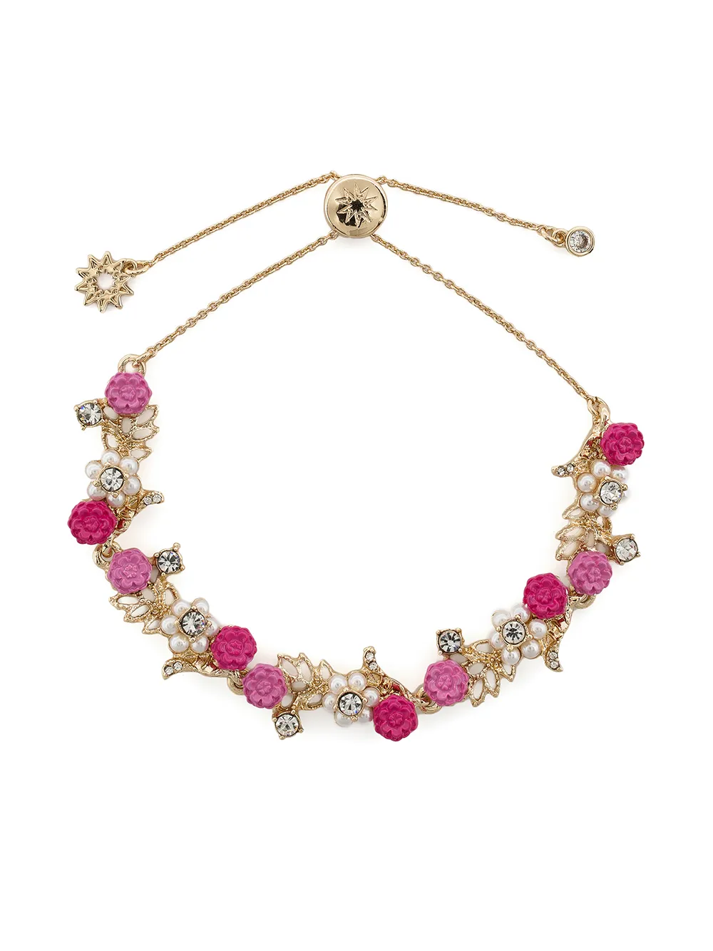 

Marchesa Notte pulsera con cordones y dije floral - Rosado