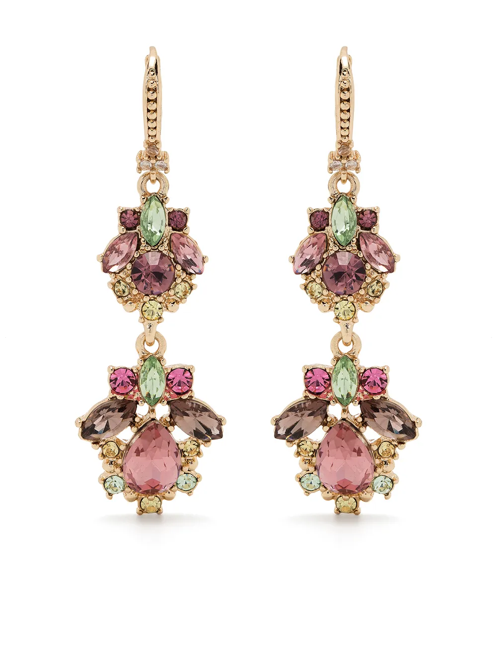 

Marchesa Notte aretes con apliques de cristal - Dorado