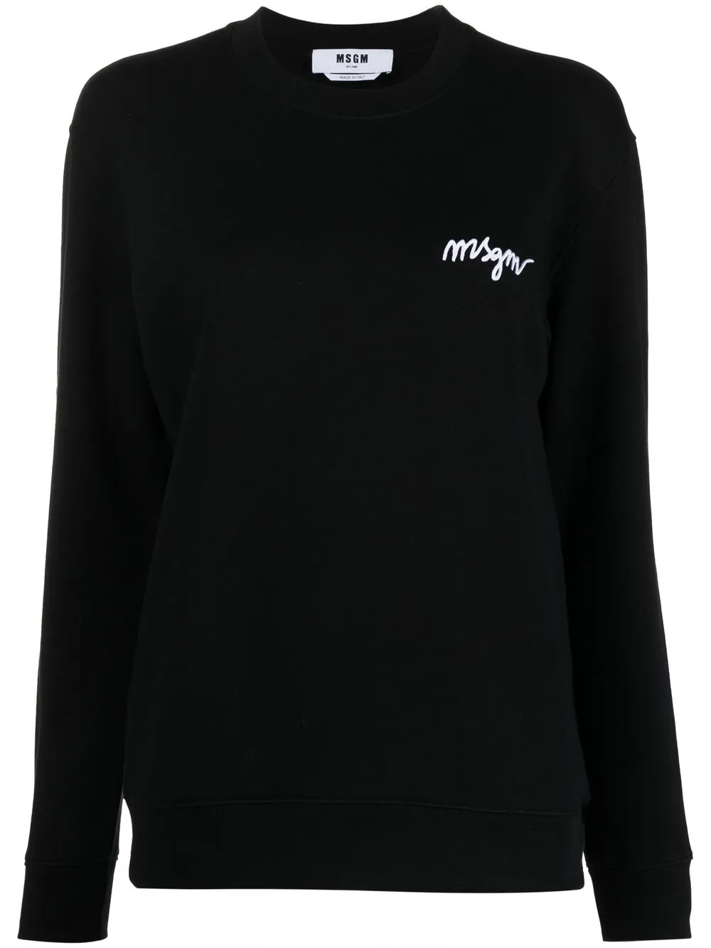 

MSGM sudadera con logo bordado - Negro