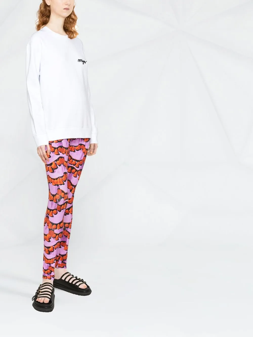 MSGM Embroidered Logo Sweatshirt White FARFETCH