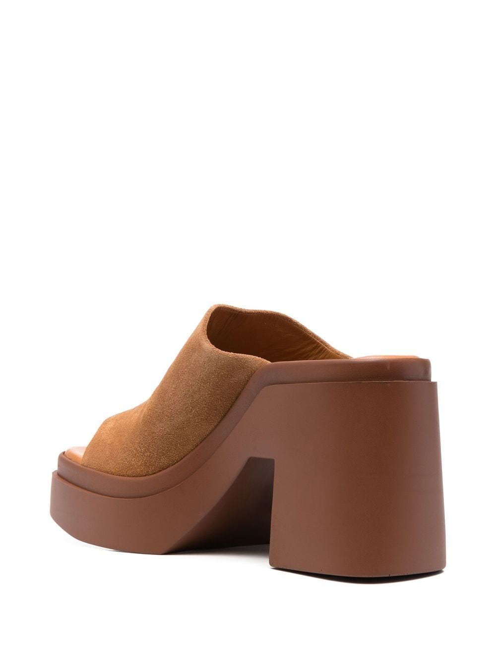 Shop Clergerie Chunky 100mm Open-toe Mules In Brown