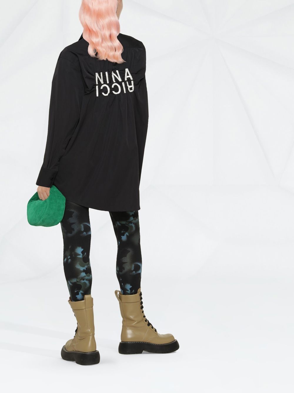Nina Ricci Blouse met geborduurd logo - Zwart