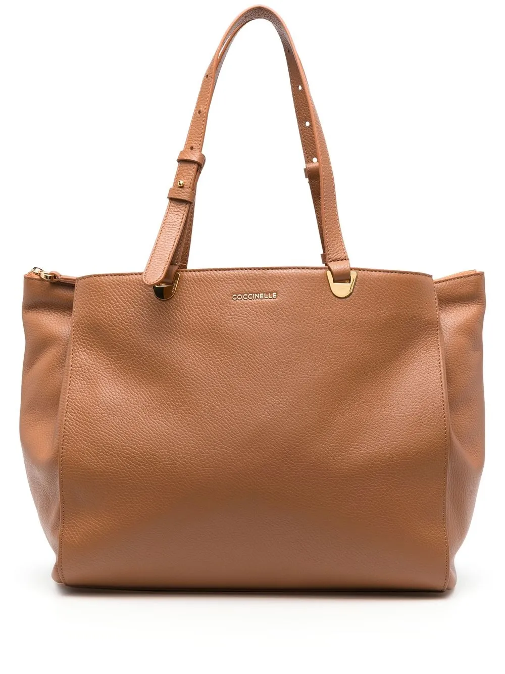 

Coccinelle logo-lettering leather tote bag - Brown