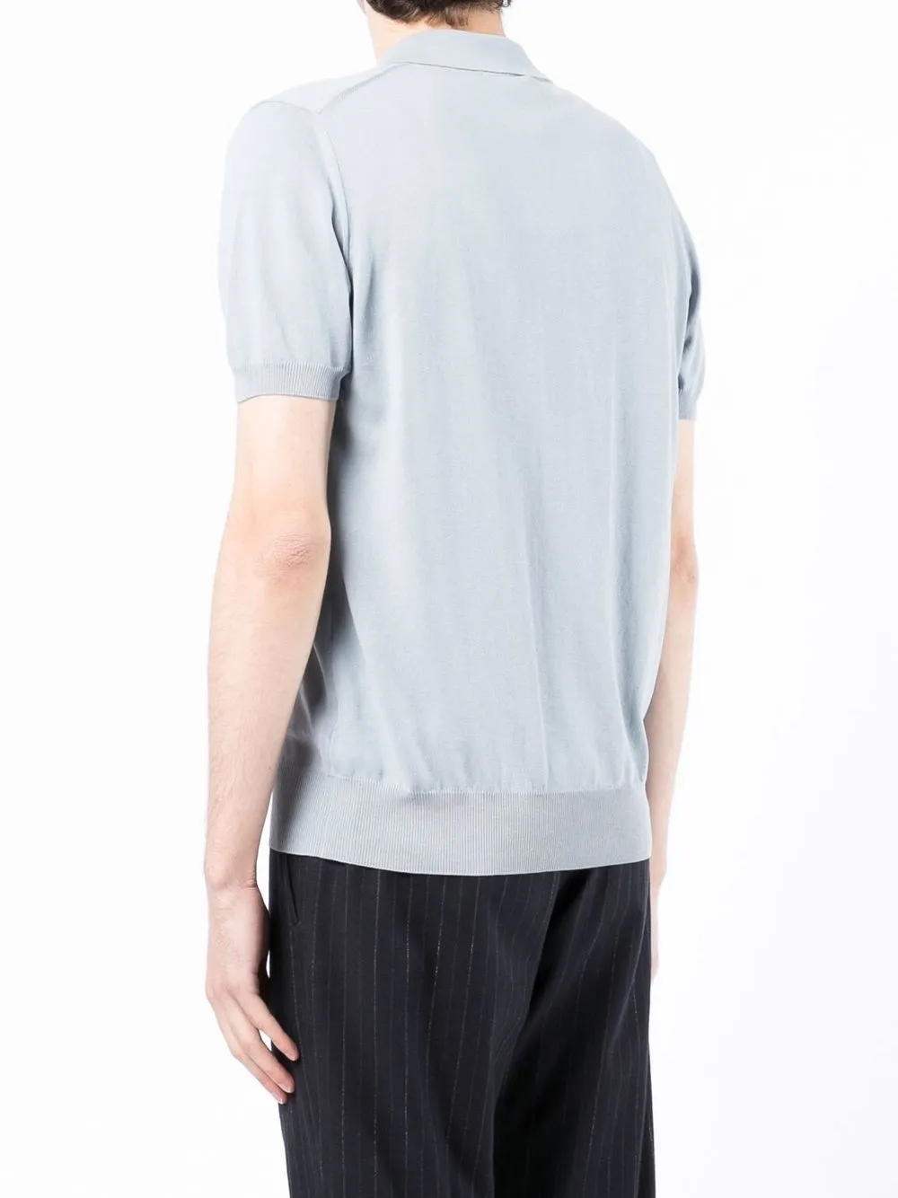Canali Short-sleeved Polo Shirt In Blue
