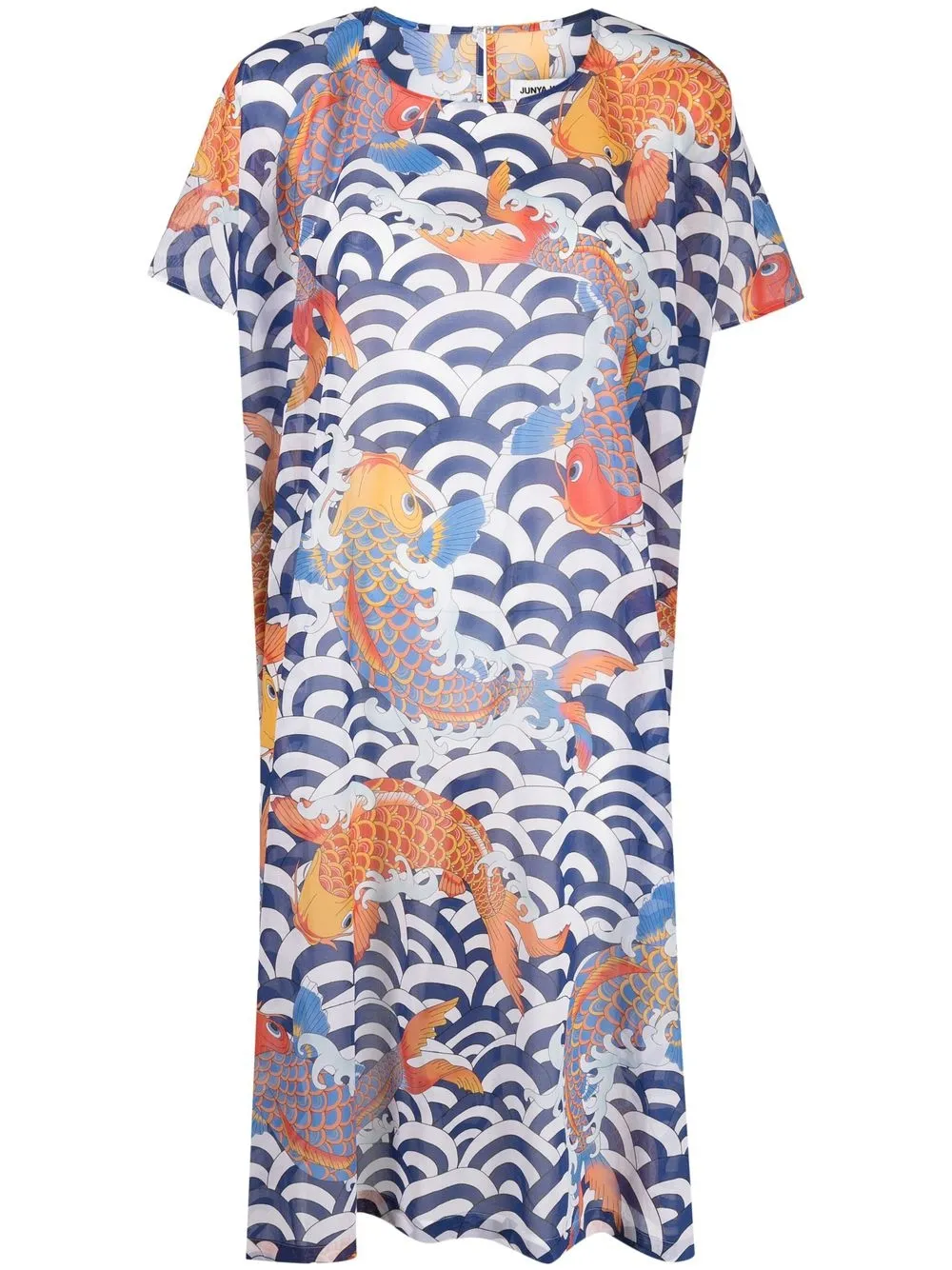 

Junya Watanabe fish-print midi dress - Blue