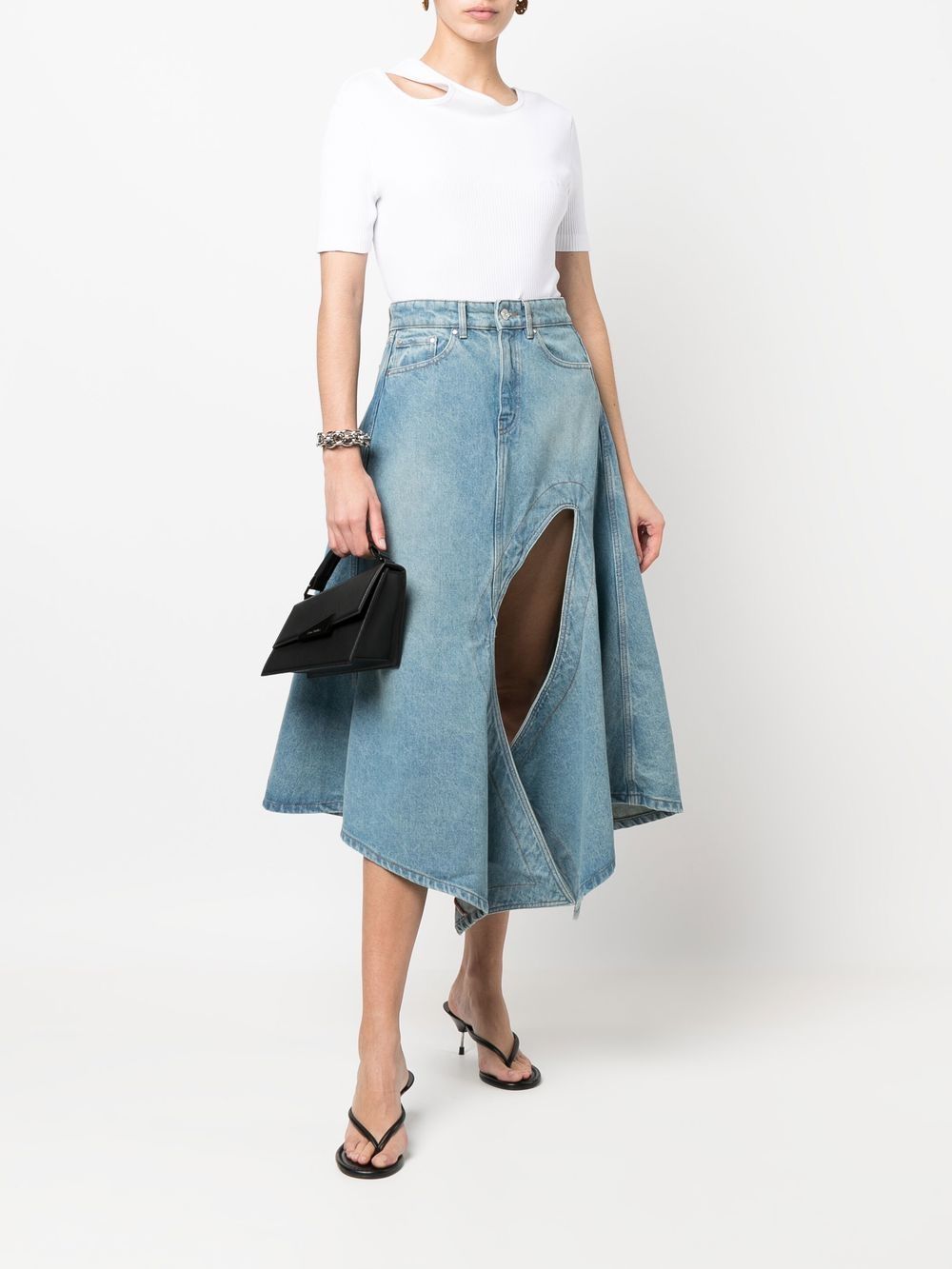Y/Project asymmetric-hem Denim Skirt - Farfetch