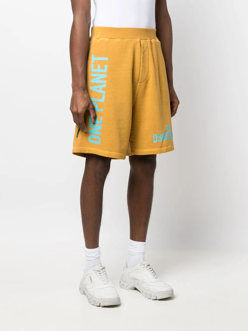 Dsquared2 Logo-print Track Shorts In Orange