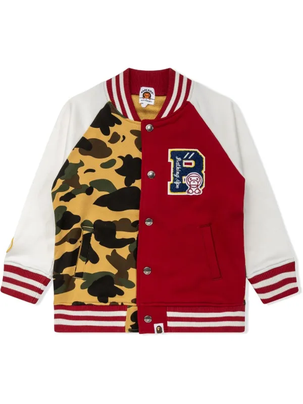 A BATHING APE® 1St Camo Milo Varsity Jacket - Farfetch