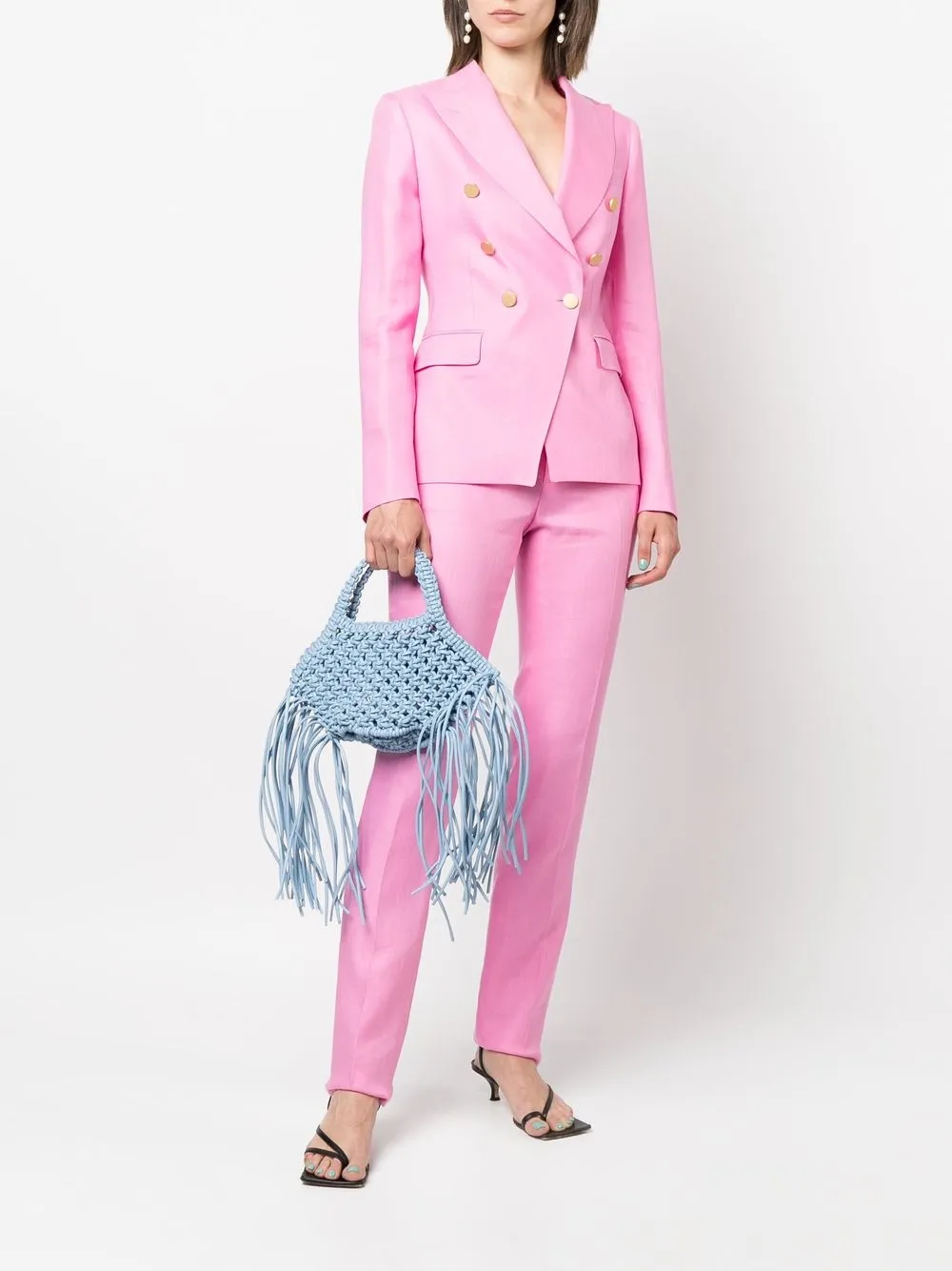 YUZEFI SMALL WOVEN BASKET TOTE BAG