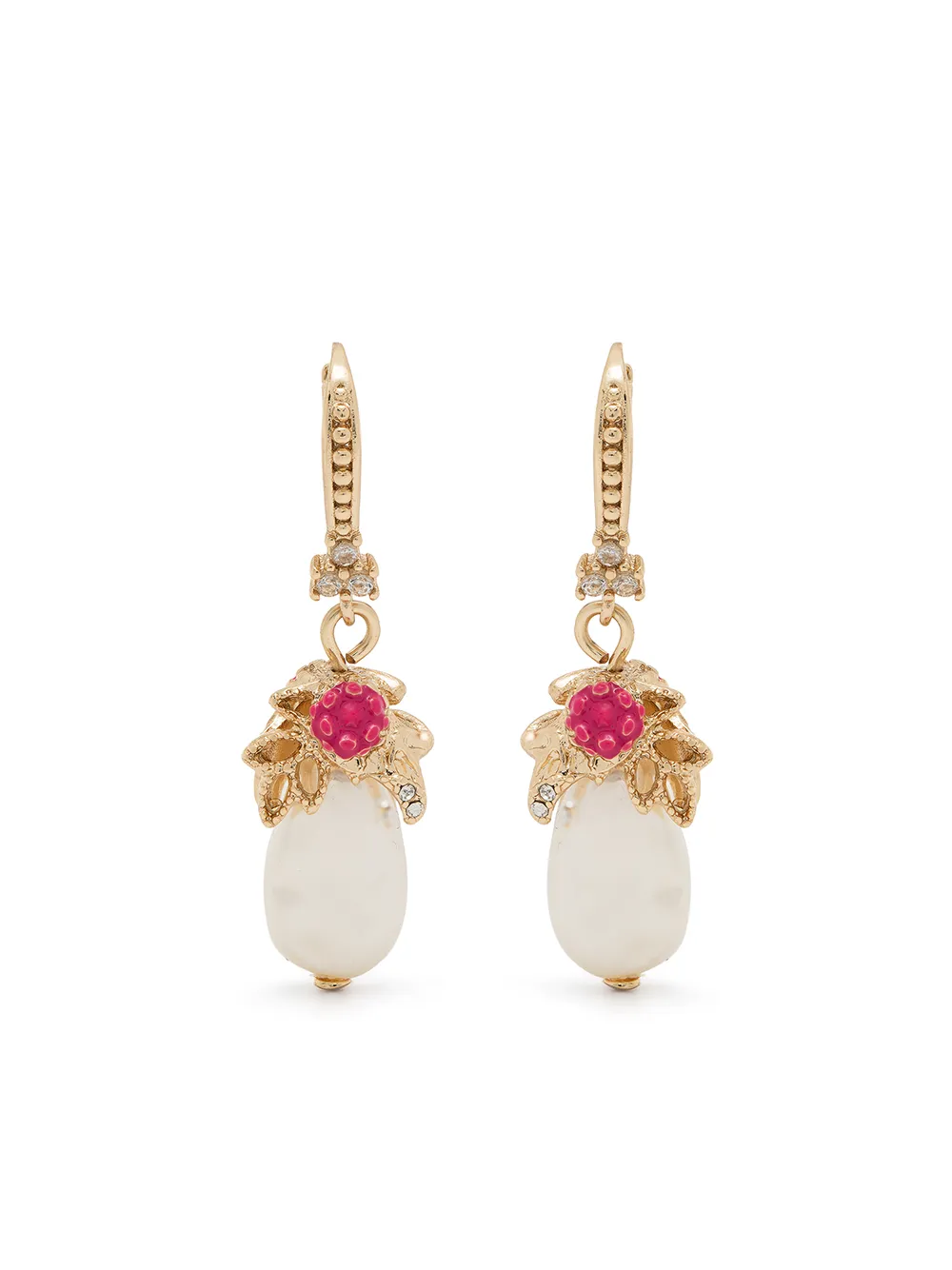 

Marchesa Notte aretes con dije de perla - Dorado