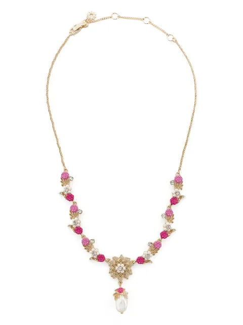 Marchesa Notte Y-chain floral-charm necklace