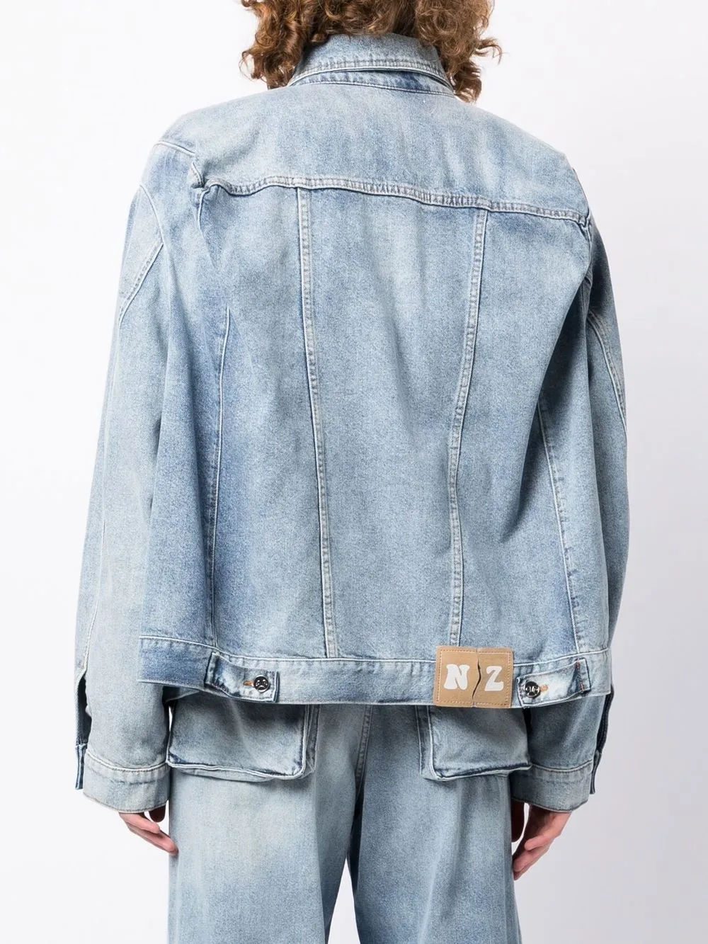 Natasha Zinko Cargo Denim Jacket In Blue