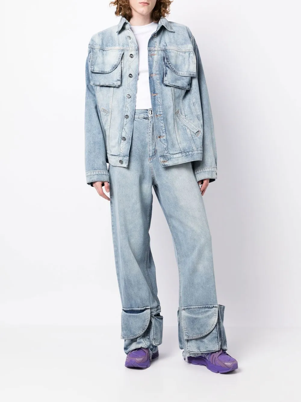 Natasha Zinko Cargo Denim Jacket In Blue
