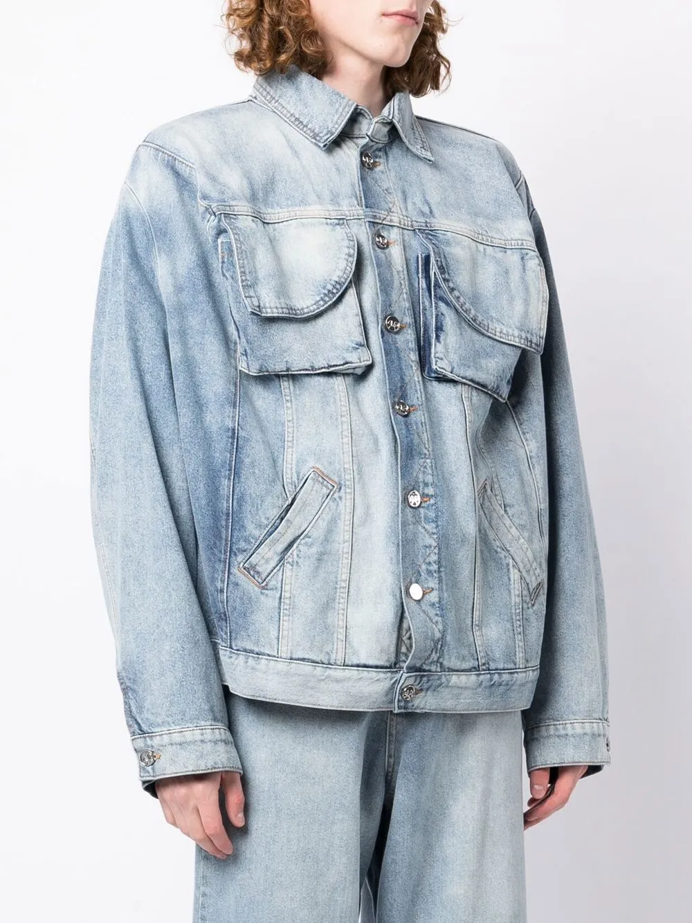 Natasha Zinko Cargo Denim Jacket In Blue