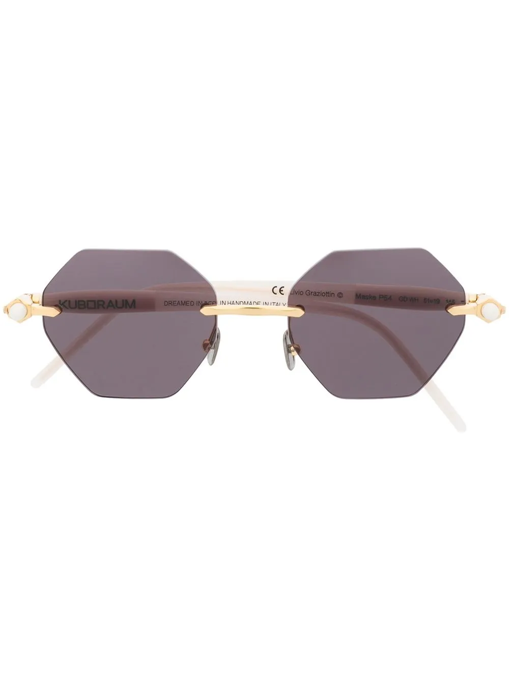 

Kuboraum P54 rimless geometric sunglasses - Neutrals