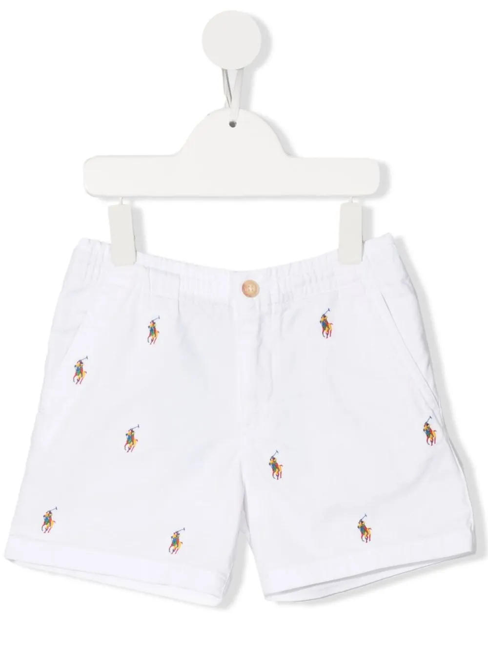 

Ralph Lauren Kids shorts de mezclilla con logo estampado - Blanco