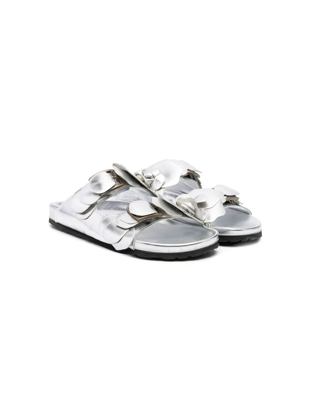 

Gallucci Kids sandalias con aplique floral - Gris