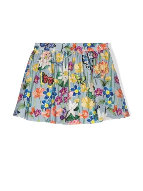 Roberto Cavalli Junior floral-print skater skirt