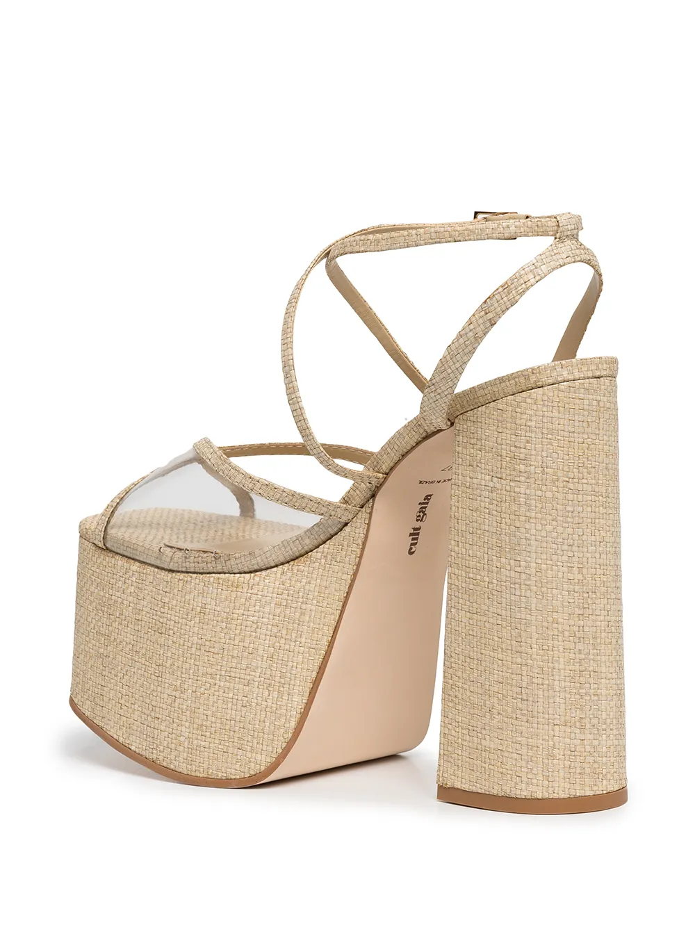 Cult Gaia Women's Sofie Raffia Platform Sandals In Nude