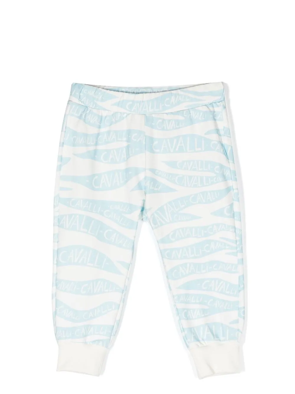 

Roberto Cavalli Junior logo-print cuffed track pants - Blue