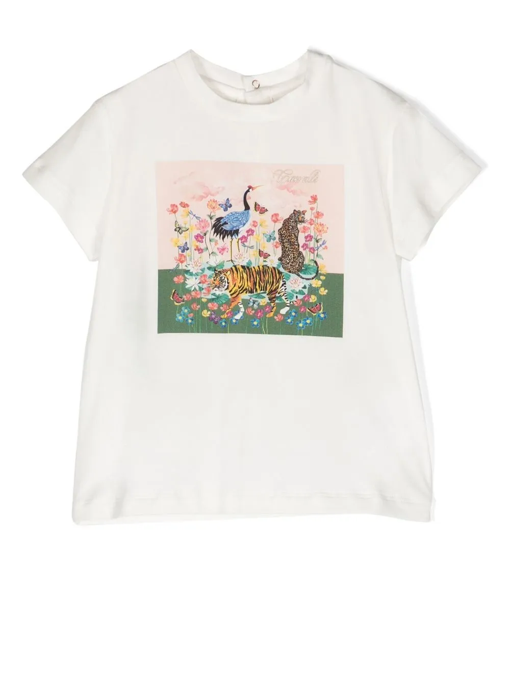 

Roberto Cavalli Junior playera con estampado gráfico - Blanco