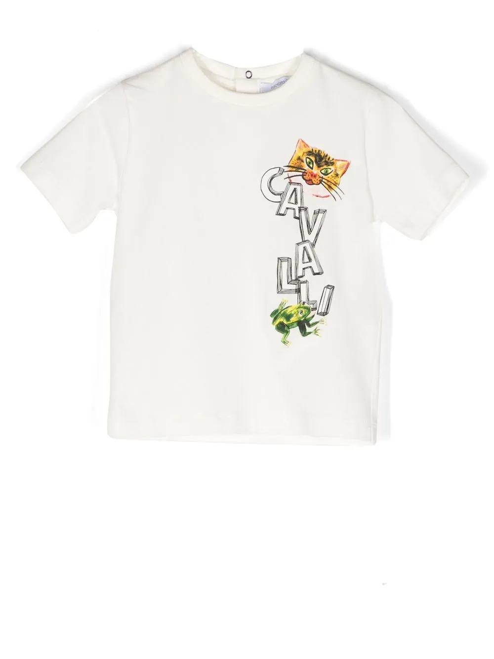 

Roberto Cavalli Junior playera con logo estampado - Blanco