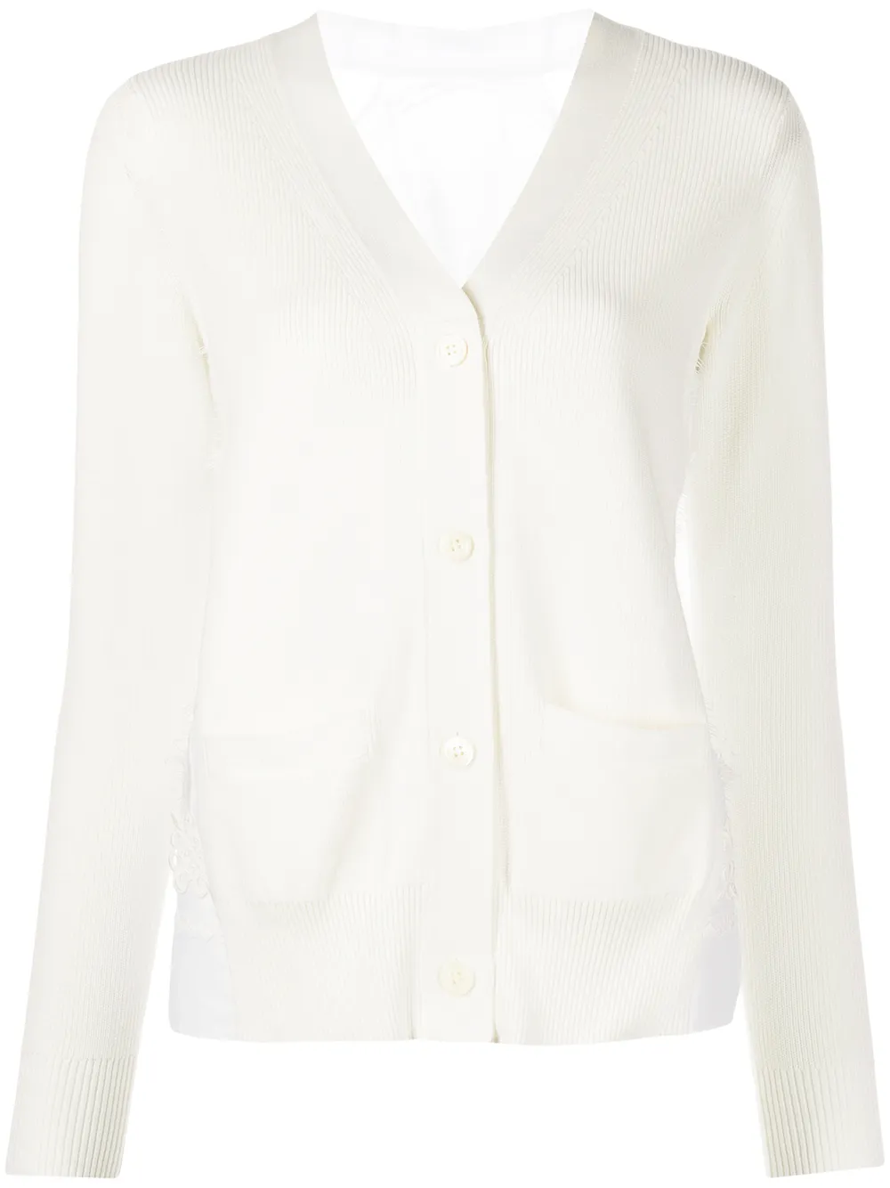 panelled V-neck cardigan