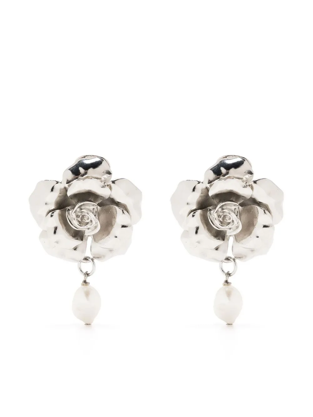 

Roberto Cavalli floral drop earrings - Silver