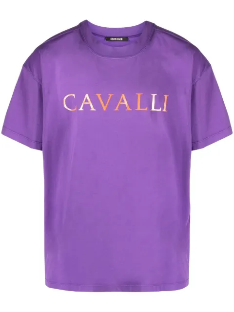 Roberto Cavalli logo-print cotton T-shirt