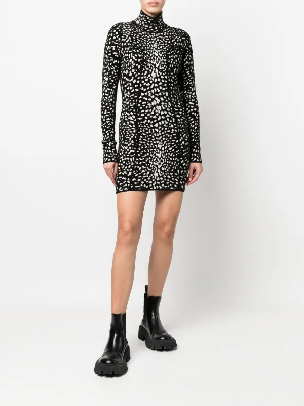 【一度着用美品♪】ロベルトカヴァリ　ミニドレス　レオパード柄 Roberto Cavalli レオパード ミニドレス | ブラック | FARFETCH JP