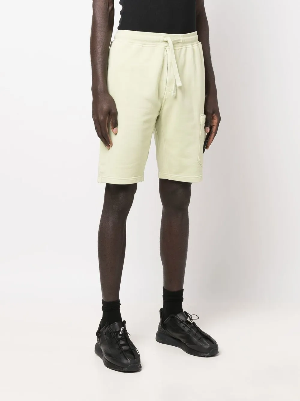 Shop Stone Island Compass-patch Track Shorts In Grün