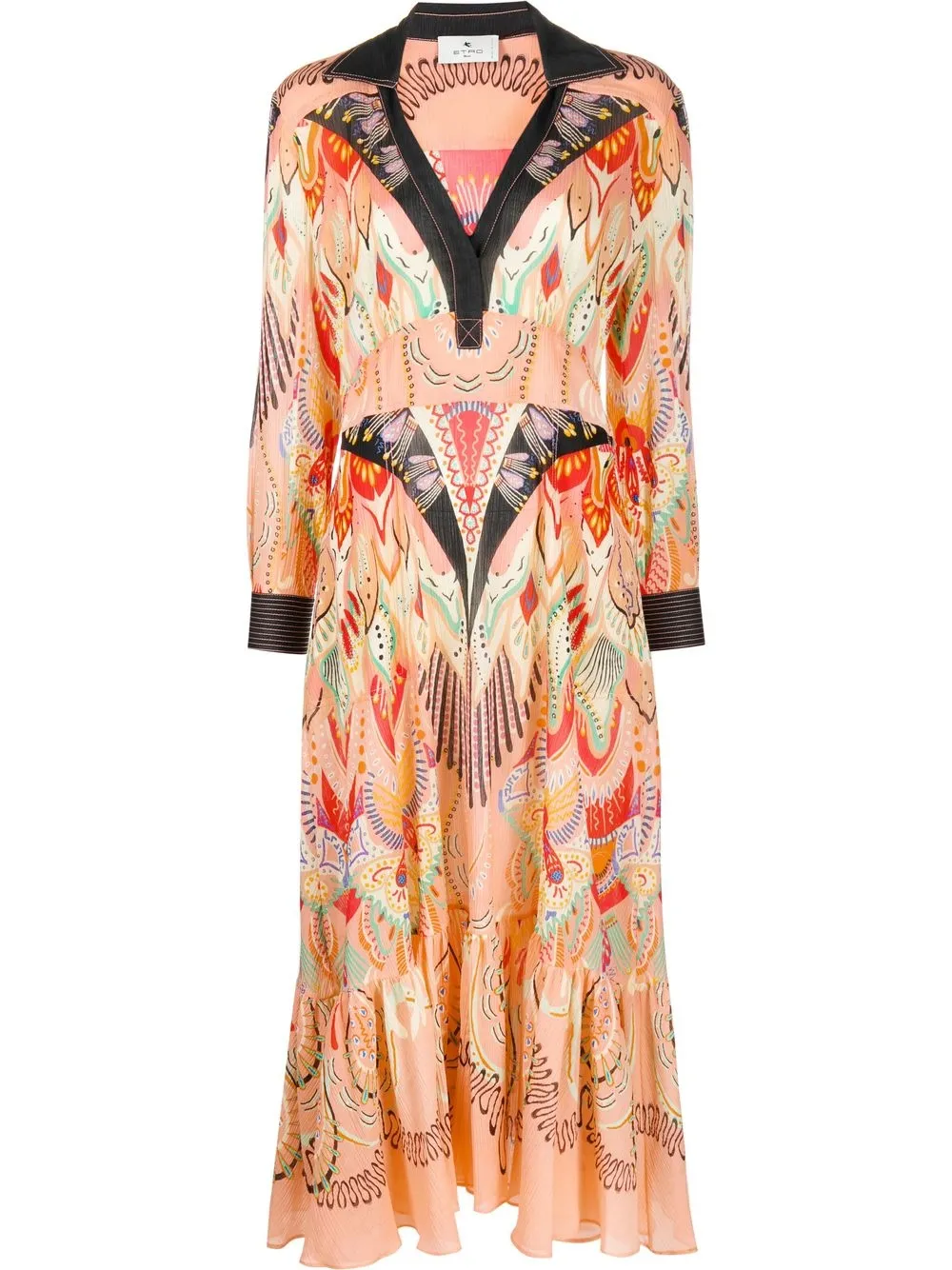 

ETRO vestido midi con estampado gráfico - Naranja