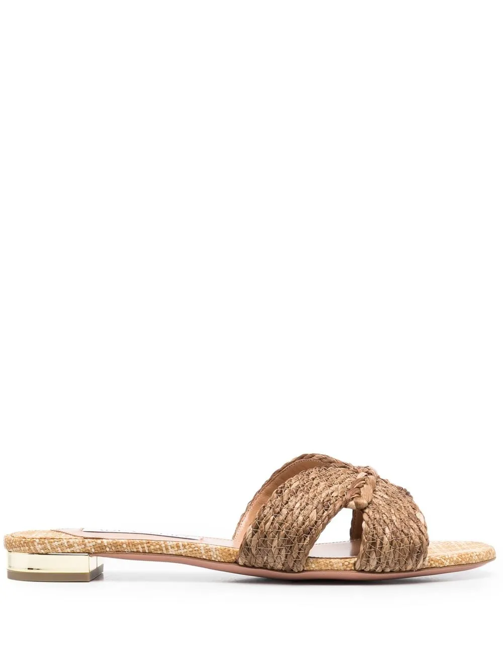 

Aquazzura Rope raffia mules - Neutrals