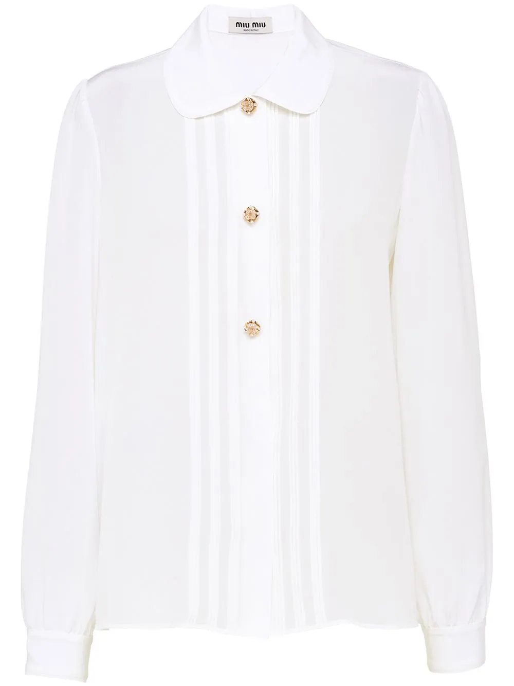 

Miu Miu blusa de seda - Blanco