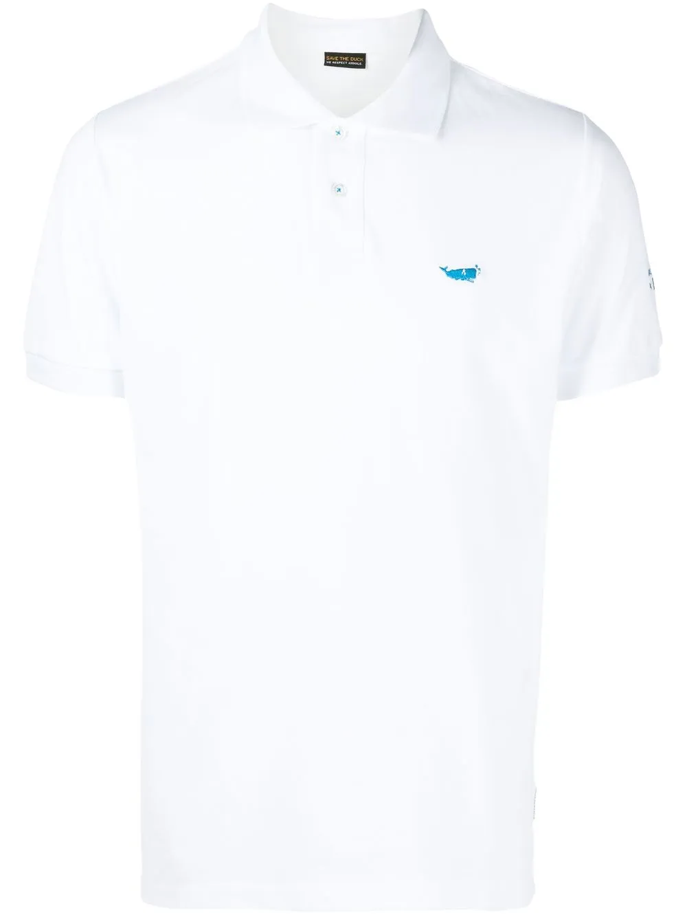 

Save The Duck playera tipo polo con logo bordado - Blanco