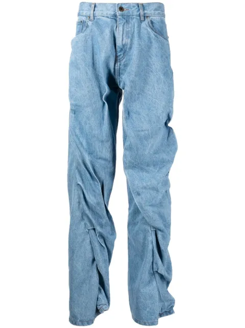 Y/Project crease-effect straight-leg 