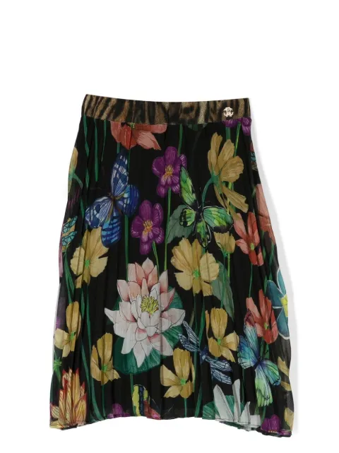 Roberto Cavalli Junior falda plisada con estampado floral