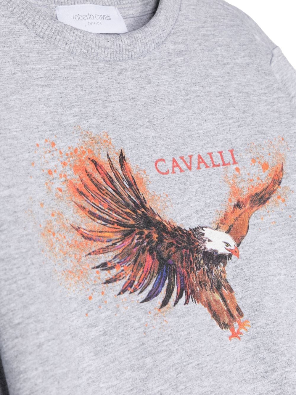 Shop Roberto Cavalli Junior Graphic-print Cotton Sweatshirt In 灰色