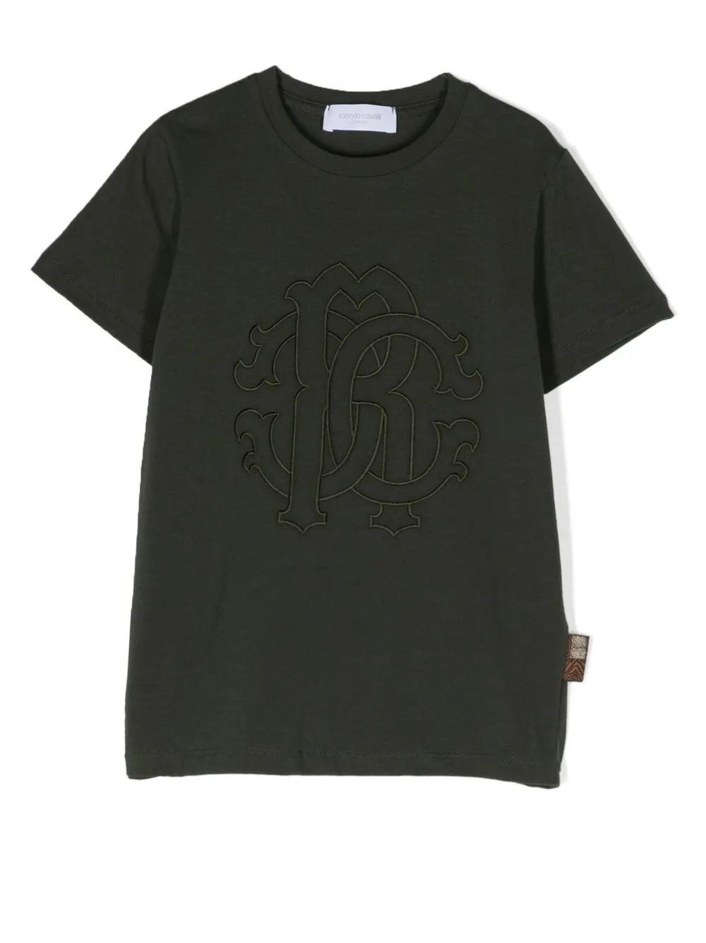 

Roberto Cavalli Junior embroided-monogram cotton T-shirt - Black