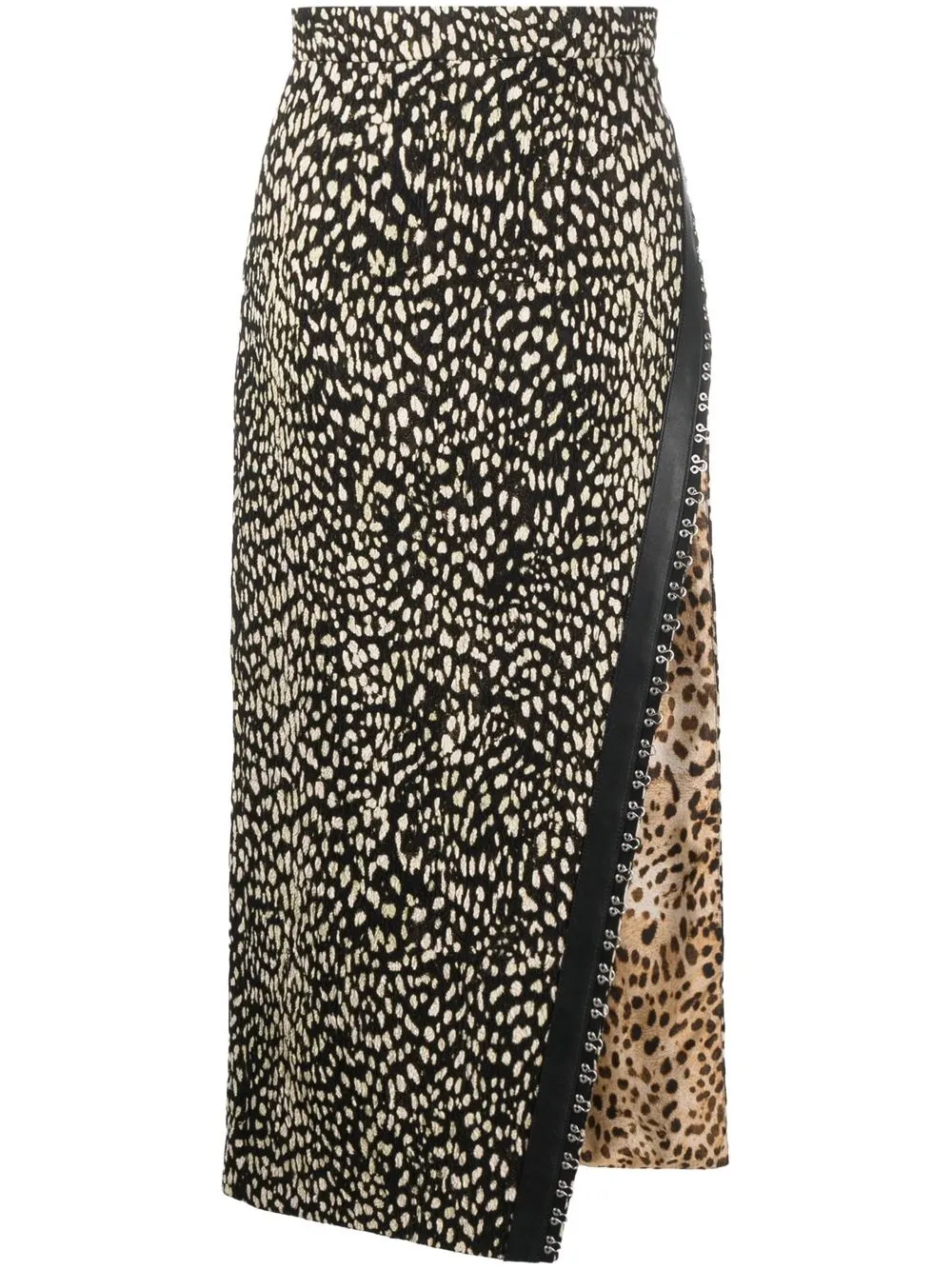 

Roberto Cavalli falda midi con estampado de leopardo - Negro