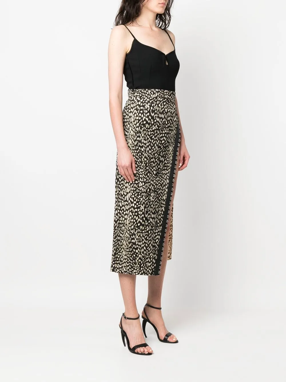 Roberto Cavalli Leopard-print Midi Skirt - Black 