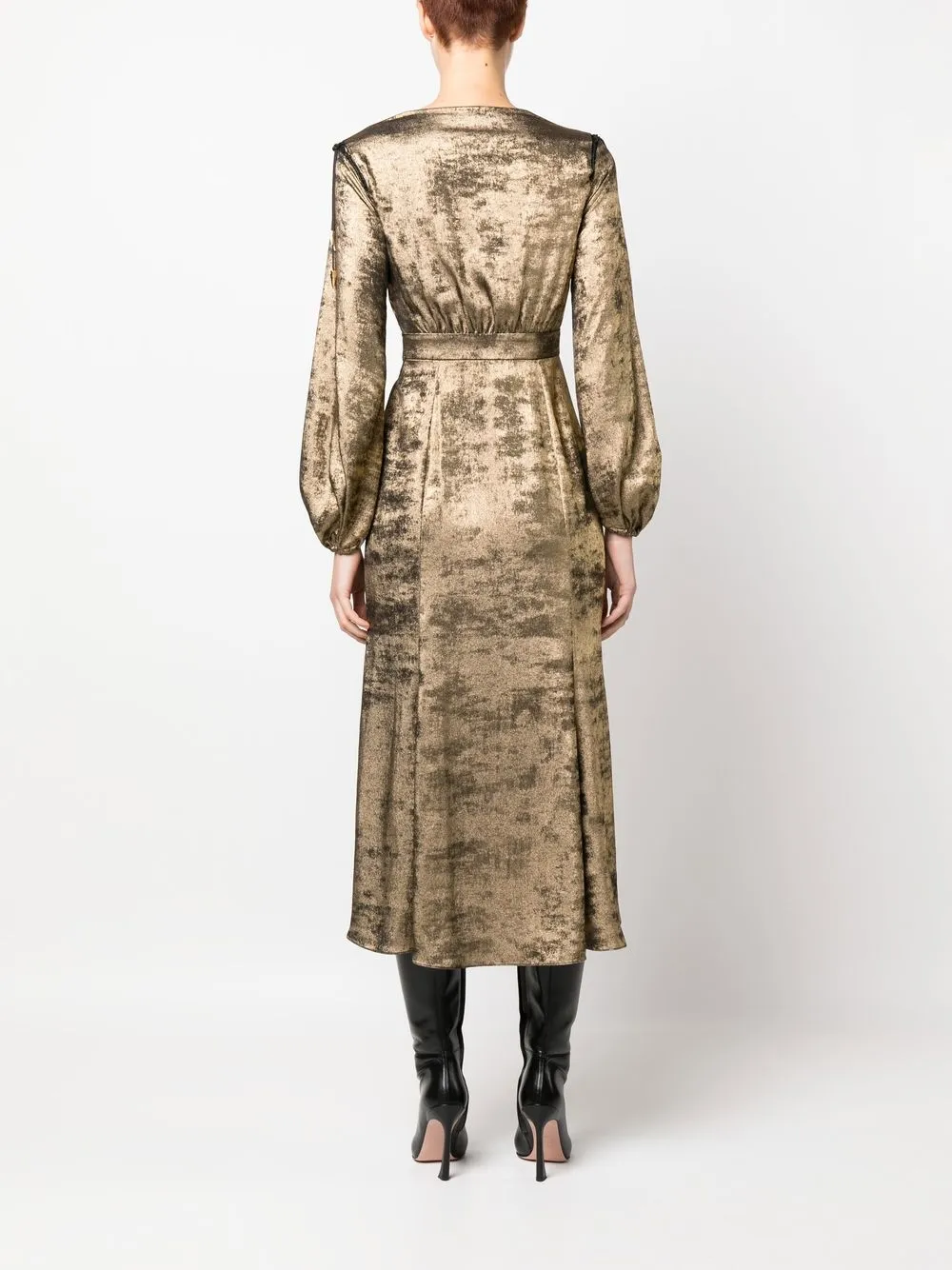 Roberto Cavalli lace-up detail velvet wrap dress | Clothing | Image 4