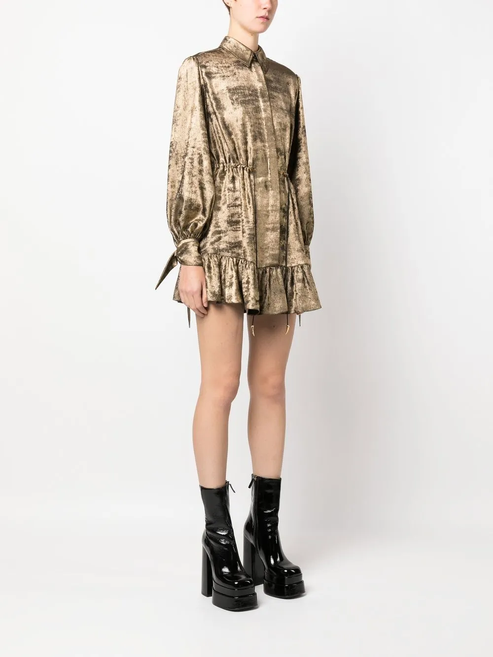 Roberto Cavalli metallic-effect shirt dress | Dresses | Image 3