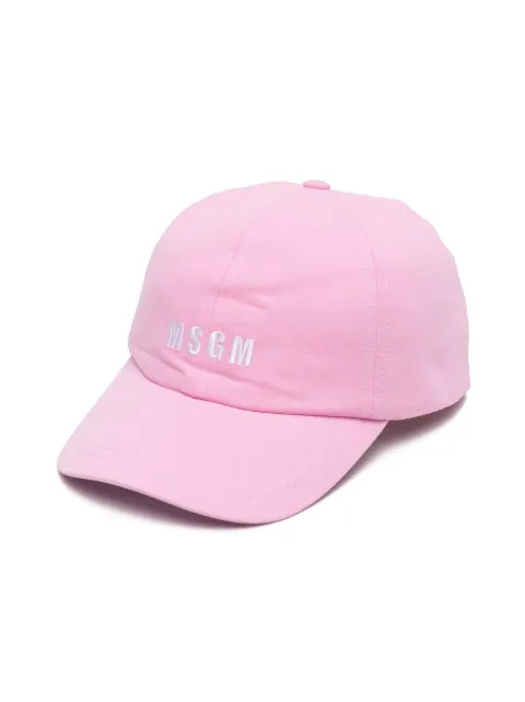 Msgm Kids كاب بيسبول قطن مطرز بشعار الماركة