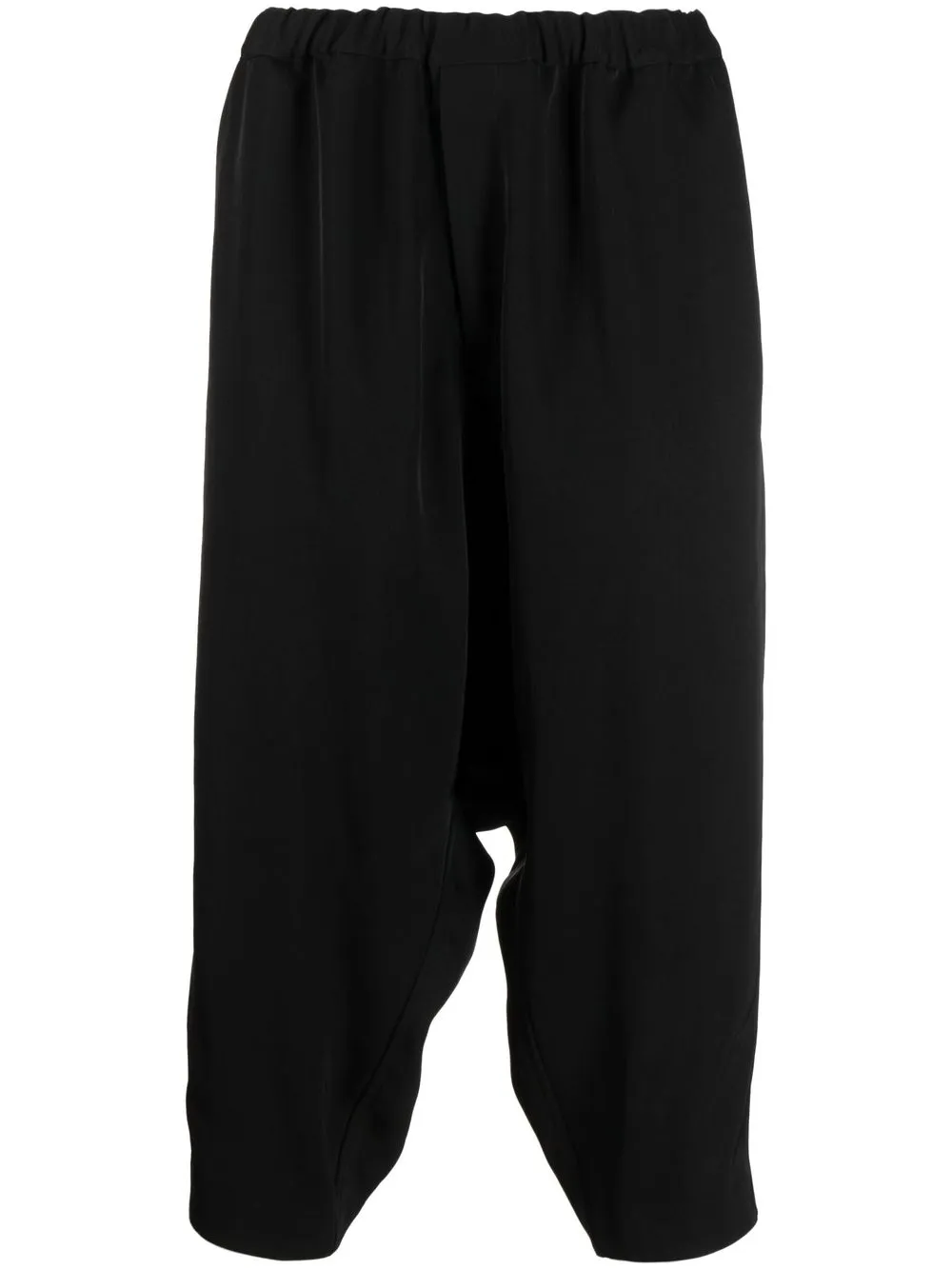 

Black Comme Des Garçons pantalones drop-crotch elásticos - Negro